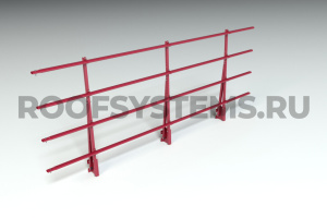 Ограждение парапета кровли ROOFSYSTEMS PRESTIGE H-1200 мм 45х25 (овал) RAL 3011 Коричнево-красный