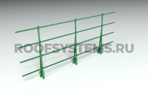 Ограждение парапета кровли ROOFSYSTEMS Elite H-1200 мм 40х20 (овал) RAL 6002 Зеленый лист