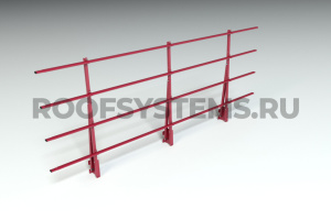 Ограждение парапета кровли ROOFSYSTEMS Elite H-1200 мм 40х20 (овал) RAL 3011 Коричнево-красный