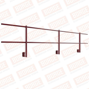 Ограждение парапета кровли  NewLine 600 мм RAL 3005 Темно-красный