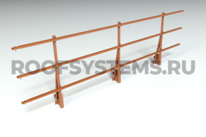 Ограждение парапета кровли ROOFSYSTEMS PRESTIGE H-900 мм 45х25 (овал) RAL 8004 Коричневая медь