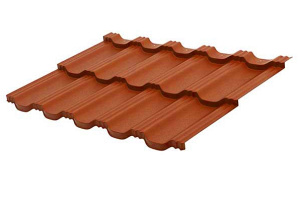 Модульная металлочерепица Aquasystem Гётеборг 0,5 мм GreenCoat Pural Matt BT RR 750 Matt (терракотовый)