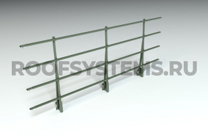 Ограждение парапета кровли ROOFSYSTEMS PRESTIGE H-1200 мм 45х25 (овал) RAL 6020 Зеленый хром