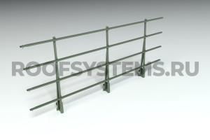 Ограждение парапета кровли ROOFSYSTEMS PRESTIGE H-1200 мм 45х25 (овал) RAL 6020 Зеленый хром